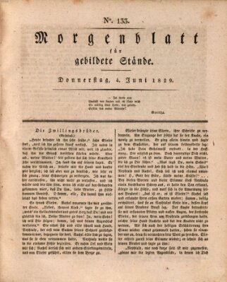 Morgenblatt für gebildete Stände Donnerstag 4. Juni 1829