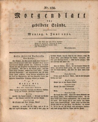 Morgenblatt für gebildete Stände Montag 8. Juni 1829