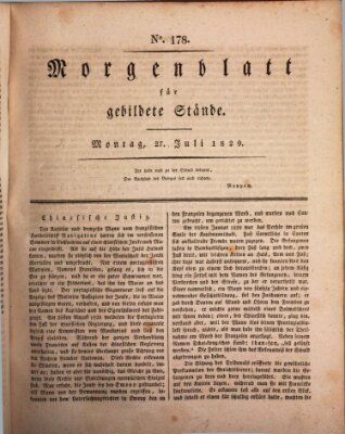 Morgenblatt für gebildete Stände Montag 27. Juli 1829