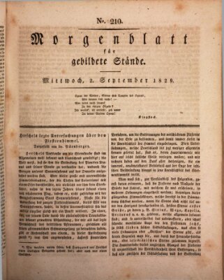 Morgenblatt für gebildete Stände Mittwoch 2. September 1829