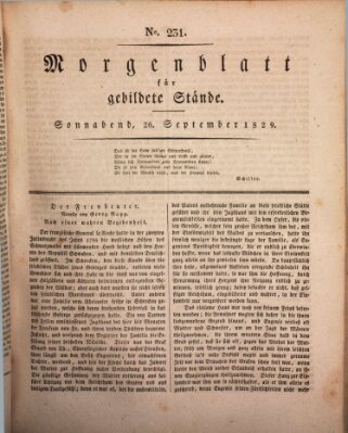 Morgenblatt für gebildete Stände Samstag 26. September 1829