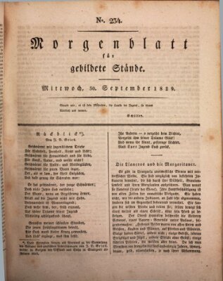 Morgenblatt für gebildete Stände Mittwoch 30. September 1829