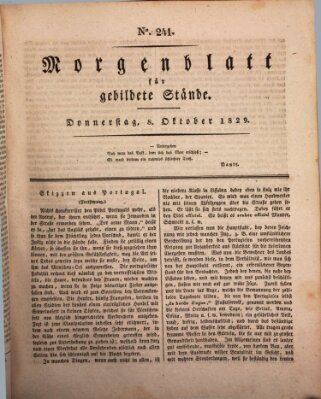 Morgenblatt für gebildete Stände Donnerstag 8. Oktober 1829