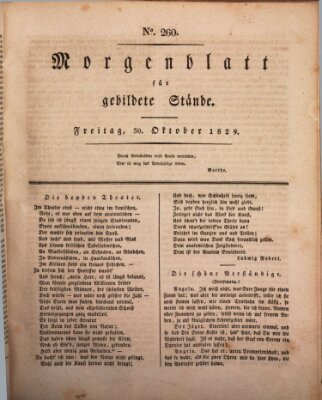 Morgenblatt für gebildete Stände Freitag 30. Oktober 1829