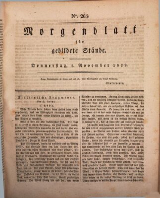 Morgenblatt für gebildete Stände Donnerstag 5. November 1829