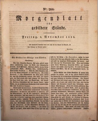 Morgenblatt für gebildete Stände Freitag 6. November 1829