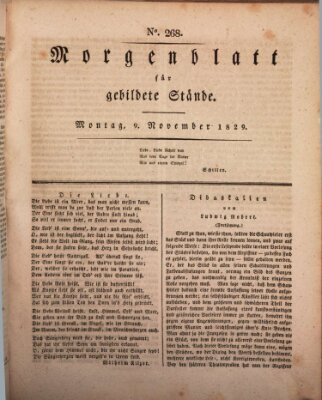 Morgenblatt für gebildete Stände Montag 9. November 1829