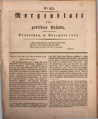 Morgenblatt für gebildete Stände Donnerstag 12. November 1829