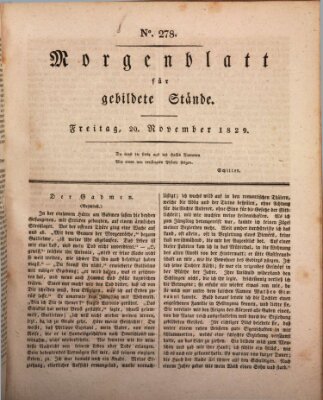 Morgenblatt für gebildete Stände Freitag 20. November 1829