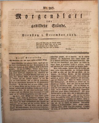 Morgenblatt für gebildete Stände Dienstag 1. Dezember 1829