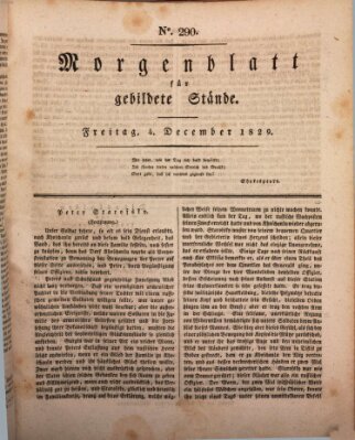 Morgenblatt für gebildete Stände Freitag 4. Dezember 1829