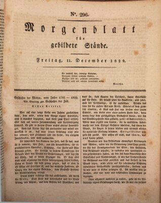 Morgenblatt für gebildete Stände Freitag 11. Dezember 1829