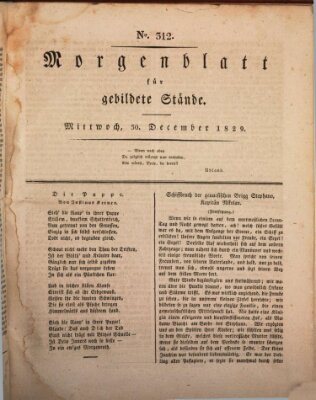 Morgenblatt für gebildete Stände Mittwoch 30. Dezember 1829