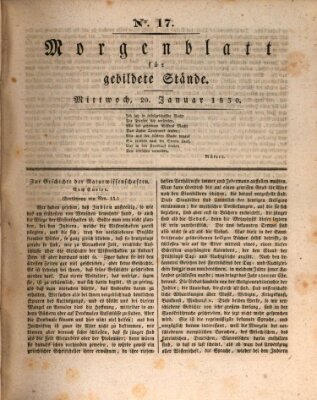 Morgenblatt für gebildete Stände Mittwoch 20. Januar 1830