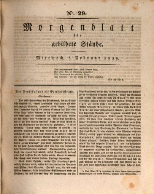 Morgenblatt für gebildete Stände Mittwoch 3. Februar 1830