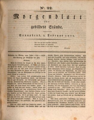 Morgenblatt für gebildete Stände Samstag 6. Februar 1830