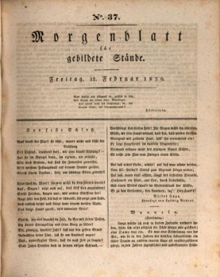 Morgenblatt für gebildete Stände Freitag 12. Februar 1830