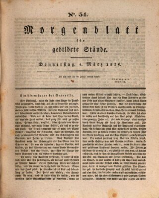 Morgenblatt für gebildete Stände Donnerstag 4. März 1830