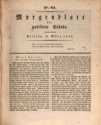Morgenblatt für gebildete Stände Freitag 12. März 1830