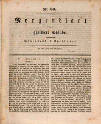 Morgenblatt für gebildete Stände Samstag 3. April 1830