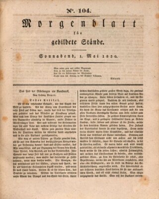 Morgenblatt für gebildete Stände Samstag 1. Mai 1830