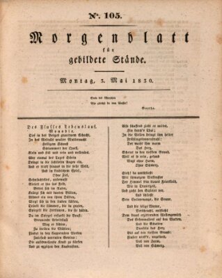 Morgenblatt für gebildete Stände Montag 3. Mai 1830