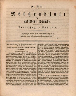 Morgenblatt für gebildete Stände Donnerstag 13. Mai 1830