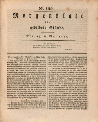 Morgenblatt für gebildete Stände Montag 31. Mai 1830