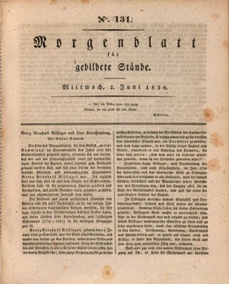 Morgenblatt für gebildete Stände Mittwoch 2. Juni 1830