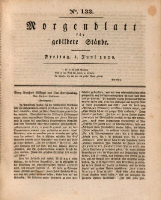 Morgenblatt für gebildete Stände Freitag 4. Juni 1830