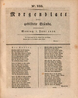 Morgenblatt für gebildete Stände Montag 7. Juni 1830