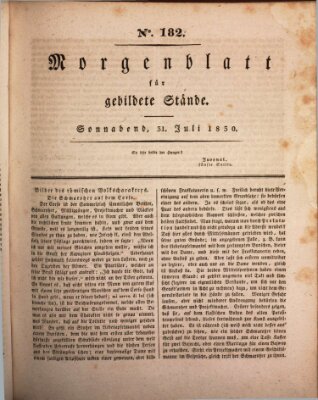 Morgenblatt für gebildete Stände Samstag 31. Juli 1830