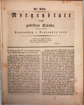 Morgenblatt für gebildete Stände Donnerstag 2. September 1830