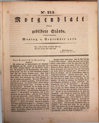 Morgenblatt für gebildete Stände Montag 6. September 1830