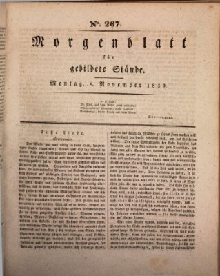 Morgenblatt für gebildete Stände Montag 8. November 1830