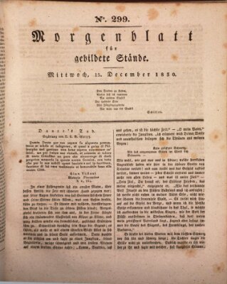 Morgenblatt für gebildete Stände Mittwoch 15. Dezember 1830