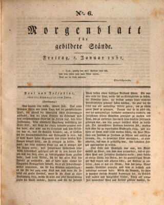 Morgenblatt für gebildete Stände Freitag 7. Januar 1831