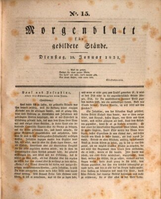 Morgenblatt für gebildete Stände Dienstag 18. Januar 1831