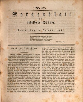 Morgenblatt für gebildete Stände Donnerstag 20. Januar 1831