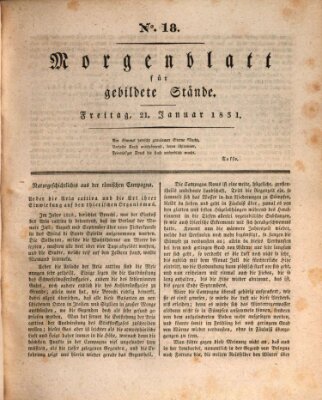 Morgenblatt für gebildete Stände Freitag 21. Januar 1831