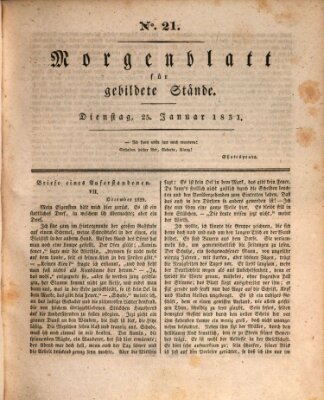 Morgenblatt für gebildete Stände Dienstag 25. Januar 1831