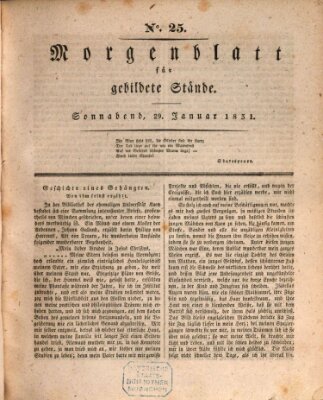 Morgenblatt für gebildete Stände Samstag 29. Januar 1831