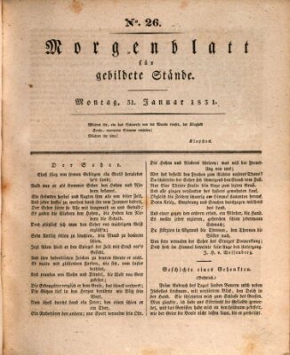 Morgenblatt für gebildete Stände Montag 31. Januar 1831