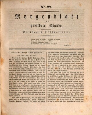 Morgenblatt für gebildete Stände Dienstag 1. Februar 1831