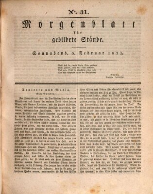 Morgenblatt für gebildete Stände Samstag 5. Februar 1831