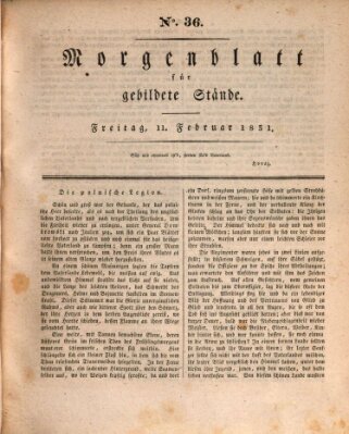 Morgenblatt für gebildete Stände Freitag 11. Februar 1831