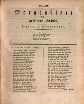 Morgenblatt für gebildete Stände Freitag 18. Februar 1831