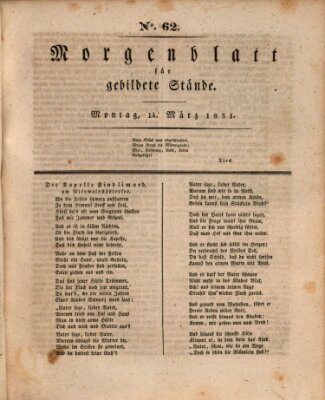 Morgenblatt für gebildete Stände Montag 14. März 1831