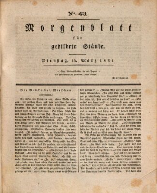 Morgenblatt für gebildete Stände Dienstag 15. März 1831