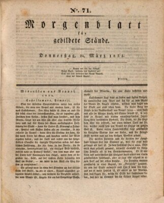 Morgenblatt für gebildete Stände Donnerstag 24. März 1831